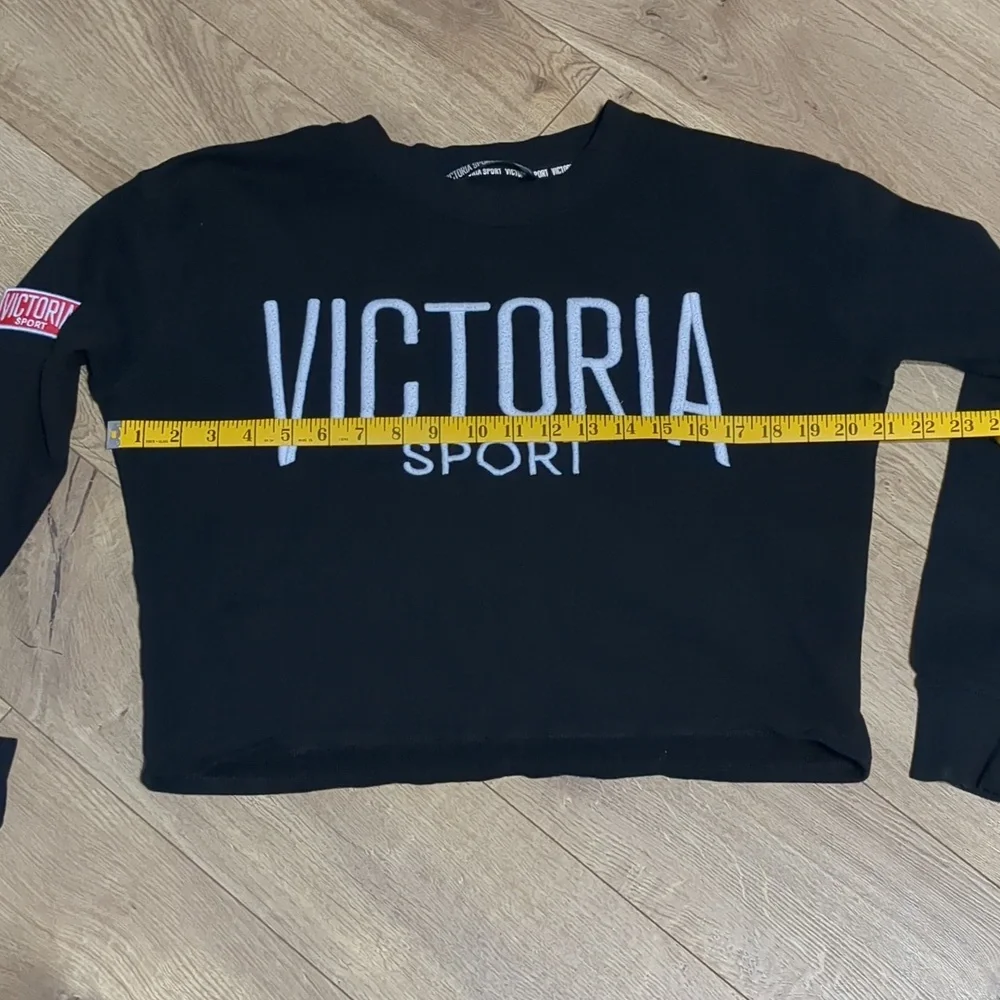 Victoria secret sport Black Cropped Sweatshirt Size S - Picture 5 of 8